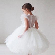 【2Y-11Y】Girl Sweet Ruffled Layered Tulle Splicing Princess Dress - 3609