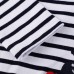 【18M-9Y】Sweet Embroidery Black And White Striped Long Sleeve Knitted Dress - 33261