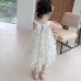 【2Y-9Y】Girls White Butterfly Embroidered Sleeveless Dress - 33179