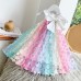 【18M-9Y】Girl Sweet Color Three-dimensional Flower Sleeveless Dress - 33179