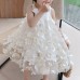 【2Y-9Y】Girls White Butterfly Embroidered Sleeveless Dress - 33179