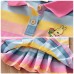 【18M-7Y】Girls Rainbow Striped Bunny Embroidered Short Sleeve Dress - 33145