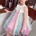 【18M-9Y】Girl Sweet Color Three-dimensional Flower Sleeveless Dress - 33179