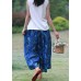 Original Xia Xin cotton and linen women's ramie printed wide-leg pants