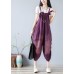 Bohemian Purple Hole Patchwork Fall Cotton Romper