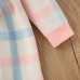 【18M-6Y】Girls Sweet Bow Colorful Plaid Lapel Sweater Dress