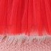 【12M-5Y】Girl Christmas Fur Collar Red Sequins Stitching Layered Tulle Colorblock Long-sleeved Princess Dress