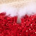 【12M-5Y】Girl Christmas Fur Collar Red Sequins Stitching Layered Tulle Colorblock Long-sleeved Princess Dress