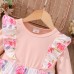 【2Y-7Y】Girl Sweet Floral Print Ruffled Long Sleeve Dress