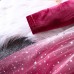 【18M-6Y】Girls Red Velvet Gradient Star Mesh Long Sleeve Dress