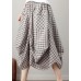 Fashion Black Plaid Cotton Linen lantern Skirts Summer