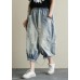 Summer new cropped denim bloomers women loose large size blue harem pants