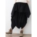 2021 Fall new black women's original design literary irregular asymmetric wide legs